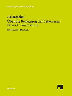 cover image of De motu animalium. Über die Bewegung der Lebewesen
